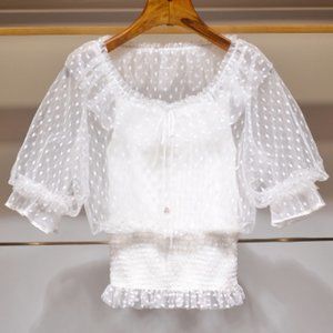 Bow bow point knitting false two pieces